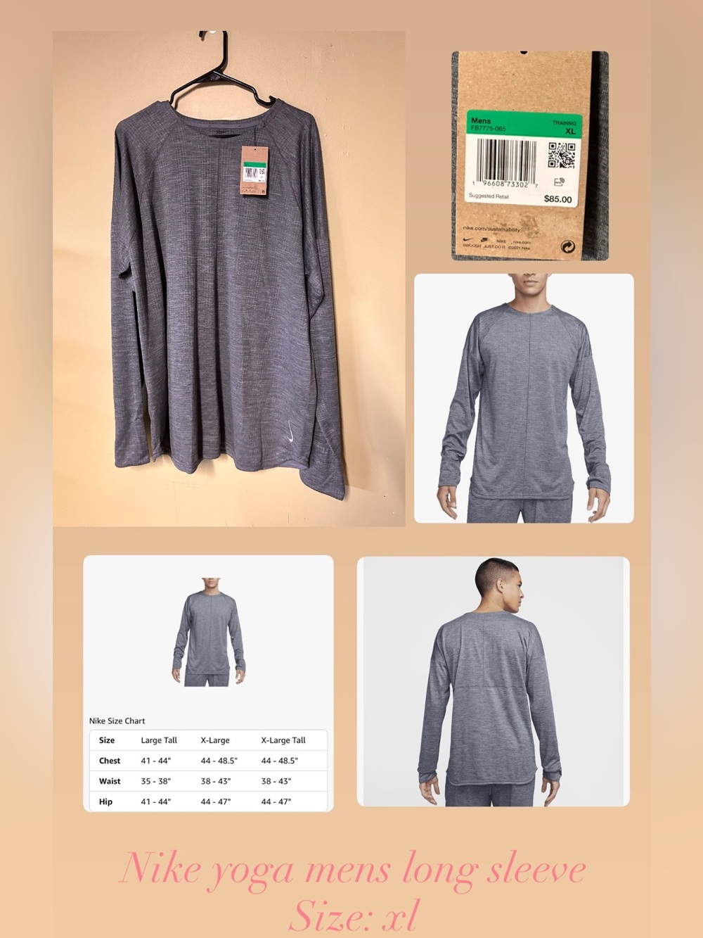 Nike Men’s Long Sleeve Crew - Heather Gray